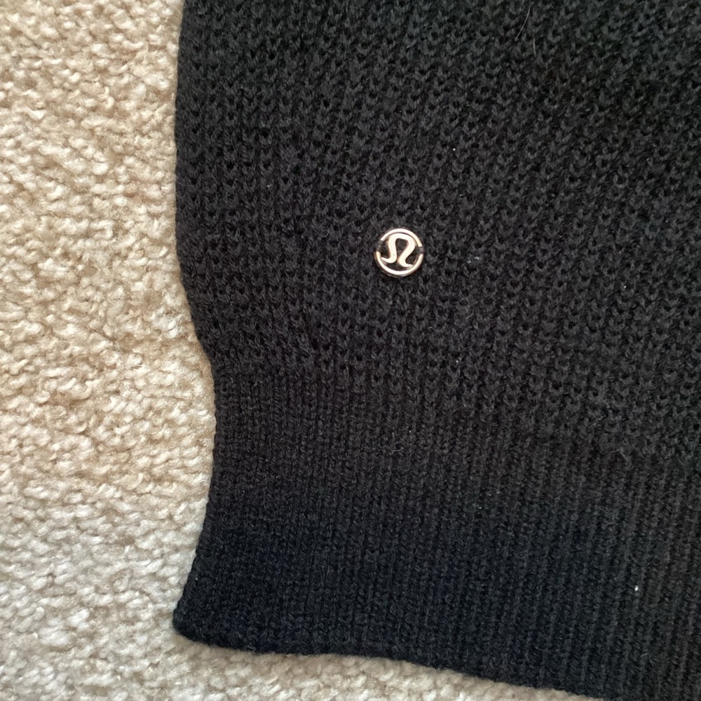 Lululemon Seva Sweater Black Merino Wool Slits Hi Lo 8 Medium - Picture 10 of 10